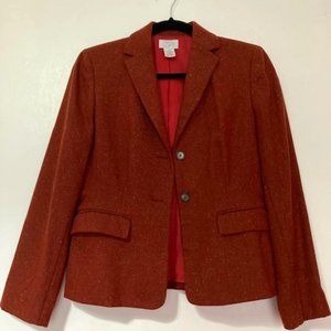 Loft Women's Blazer - Rust tweed size 4 Petite